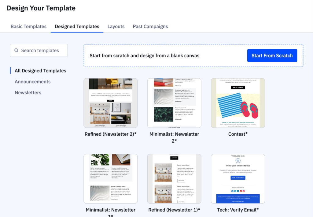 ActiveCampaign vs MailerLite: ActiveCampaign Design Templates